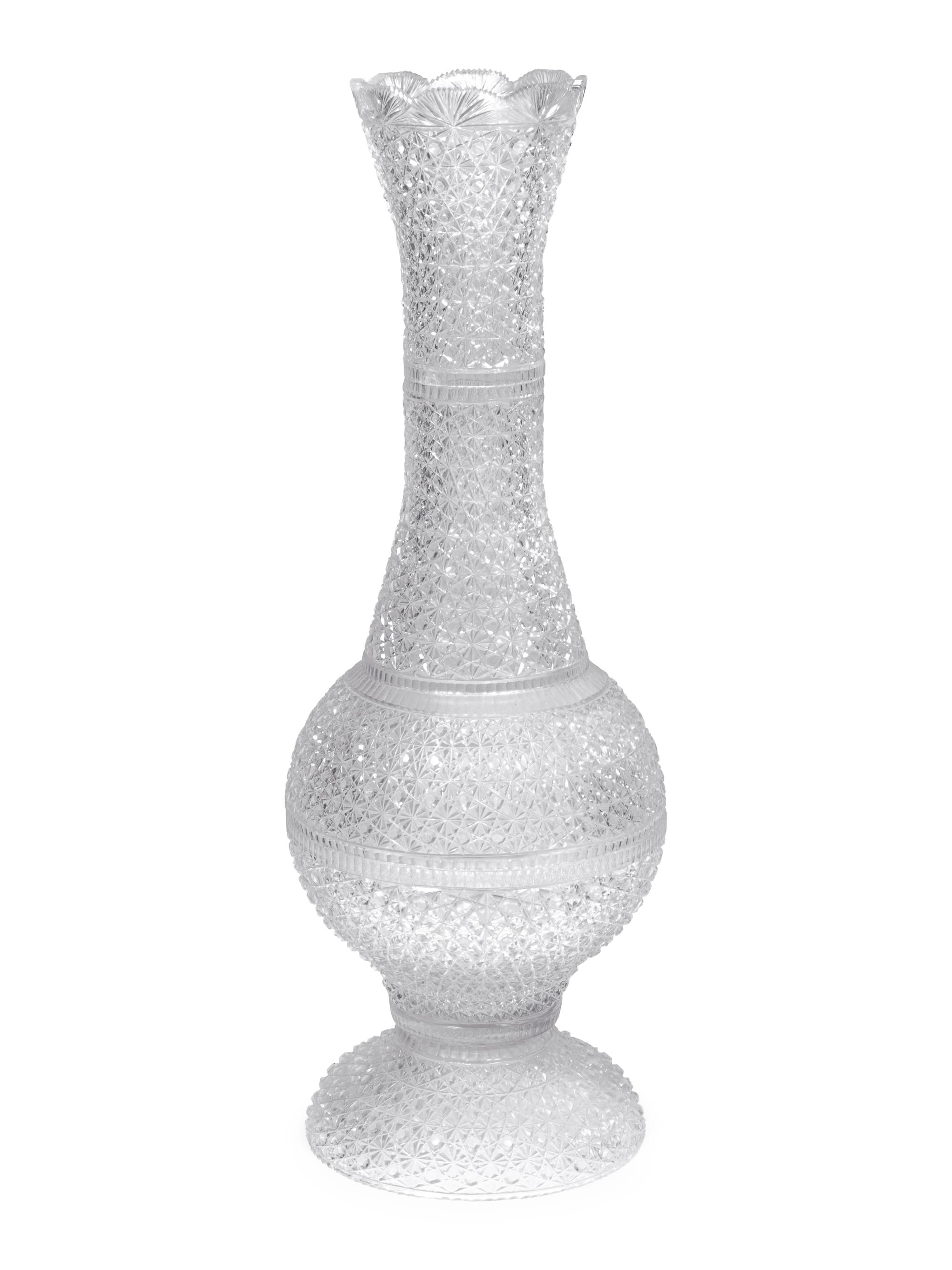 APPROVED FOR DONATION - A Monumental Austrian Cut Glass Vase