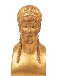 A Set of Four Giltwood Busts of Greek Ladies
