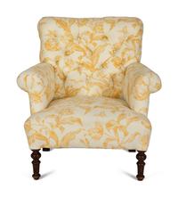 A William IV Style Button Tufted Mahogany Easy Chair