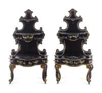 A Pair of Victorian Mother-of-Pearl Inlaid Étagères