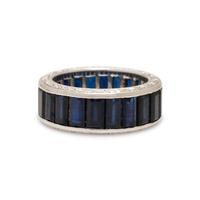 Sapphire and White Gold Eternity Band