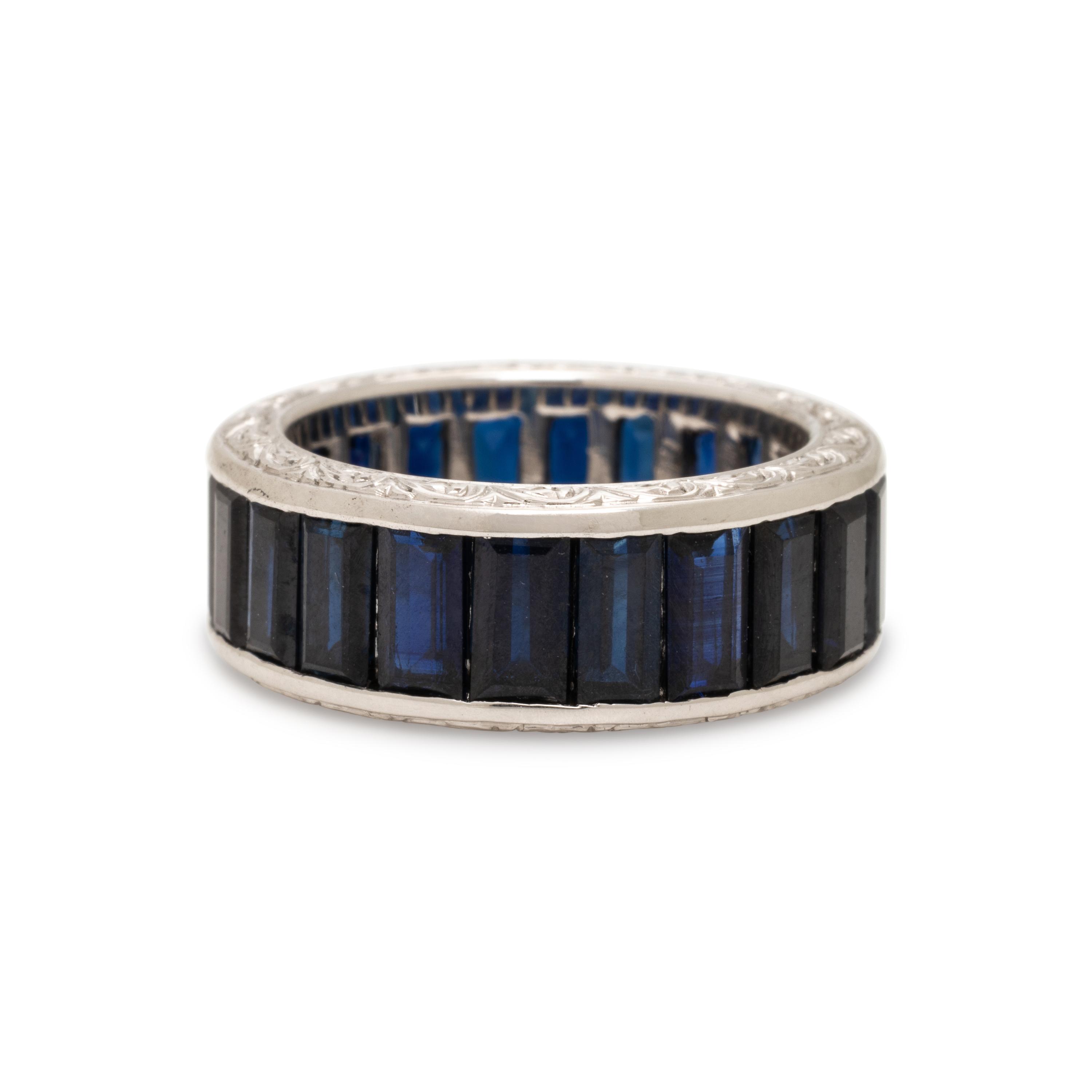 Sapphire and White Gold Eternity Band