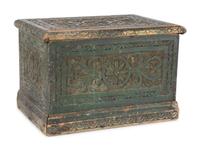An Indonesian Carved and Painted Wood Trunk