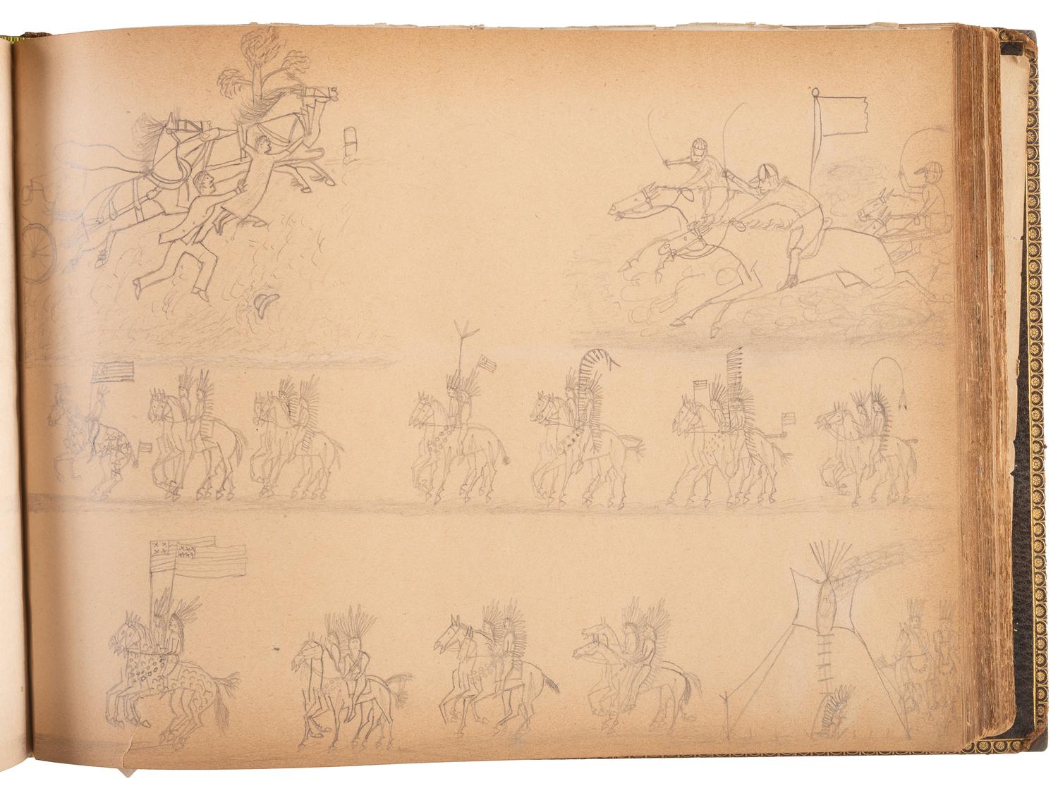 "Drawings Presented to Rev. Pius Boehm by His Little Indian Children." [Crow Creek Reservation, South Dakota.] 4 May 1899.