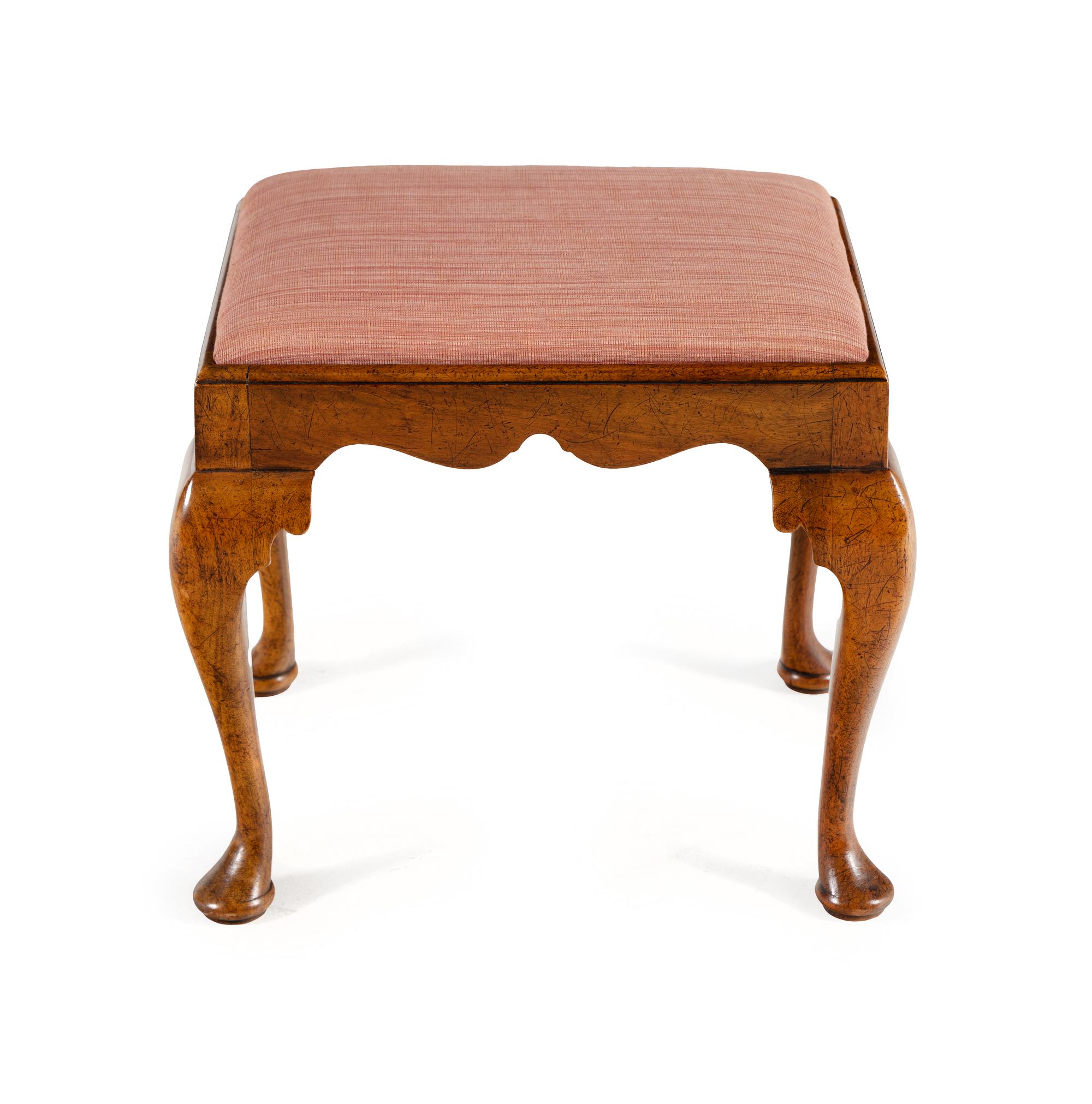 An Queen Anne Style Mahogany Stool