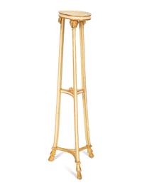 A George III Style Painted and Parcel Gilt Torchere Stand