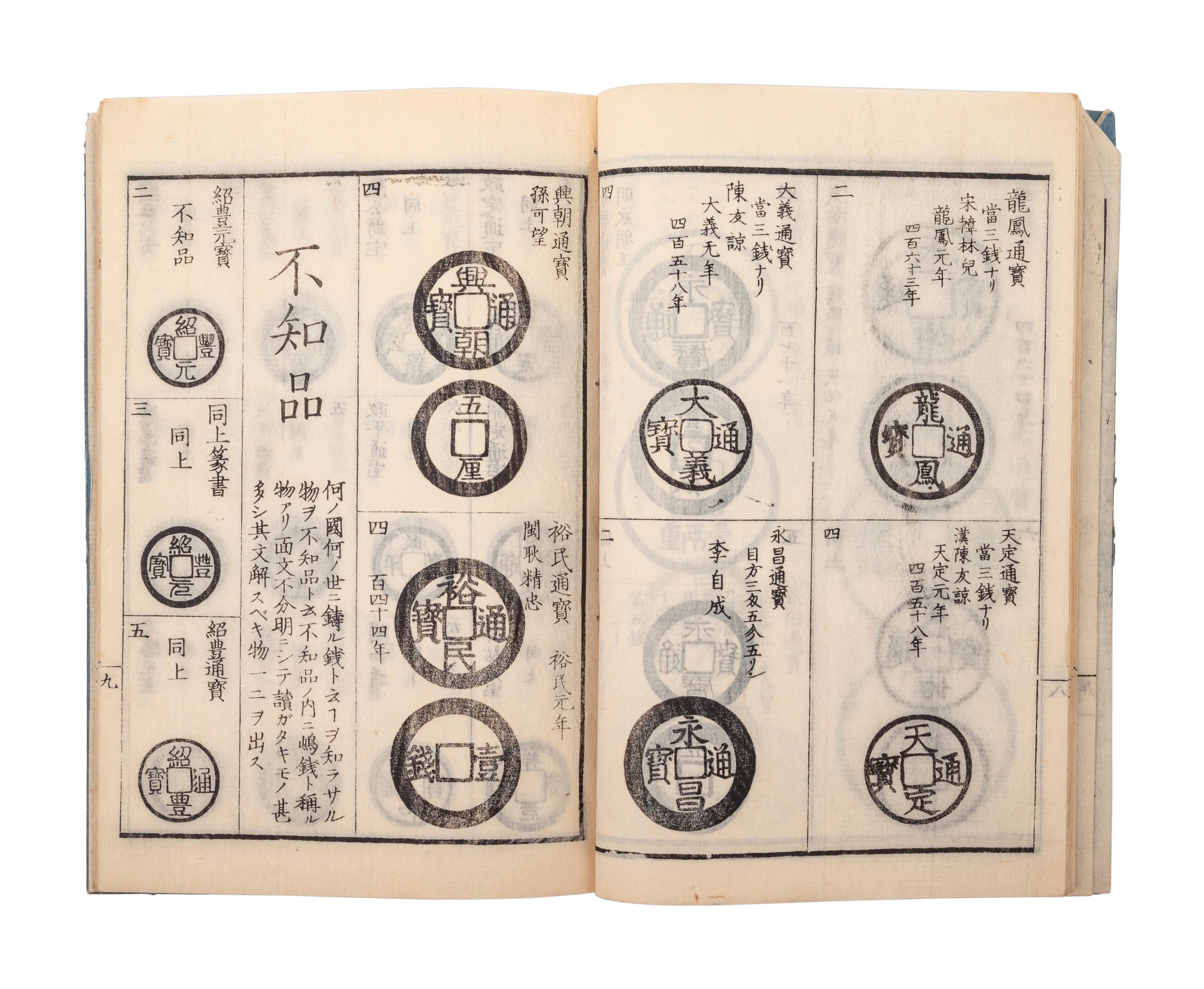 [CHINESE COINS] ŌMURA, Shigetomi. Chinsen Kihin Zuroku. Tokyo: Hōsensha, 1867.