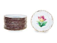Twelve Meissen Porcelain Plates with Hand Painted Floral Decoration — EARLY 20TH CENTURY