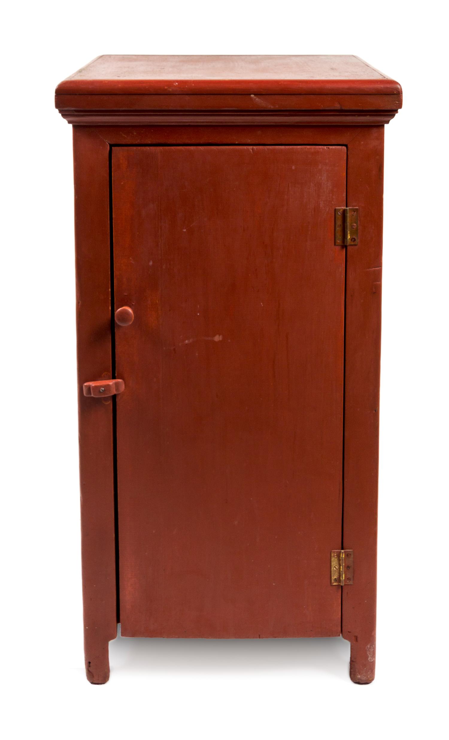 A Red-Painted Side Cabinet Height 35 inches. — LATE 19TH CENTURY