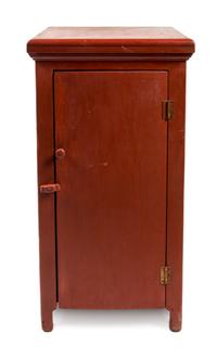 A Red-Painted Side Cabinet Height 35 inches. — LATE 19TH CENTURY