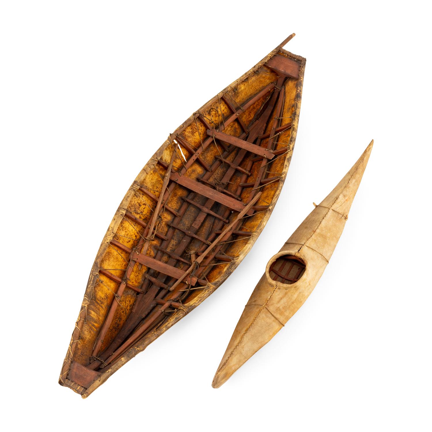 Yup'ik Model Kayak and Greenlandic Umiak