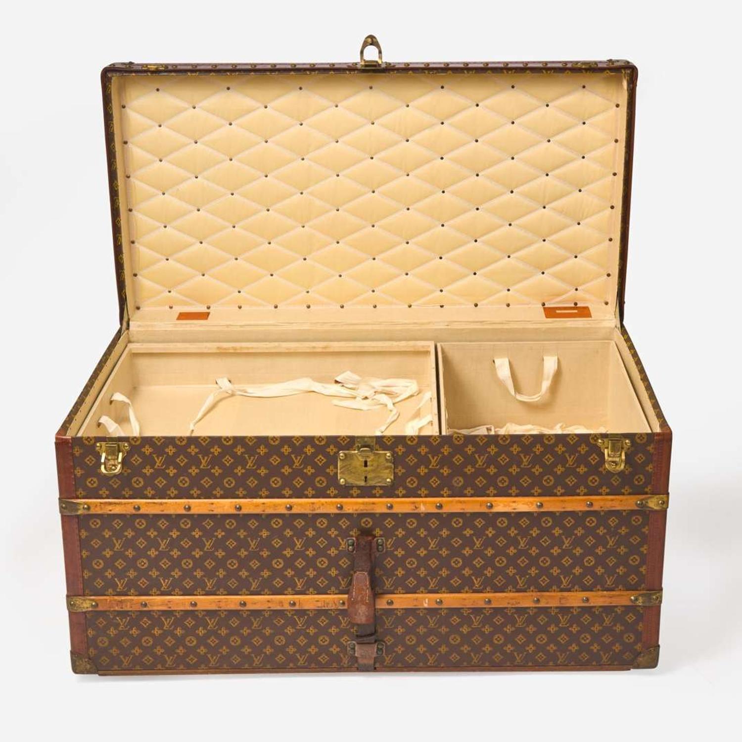 A Louis Vuitton Monogrammed Canvas Steamer Trunk Early 20th-century