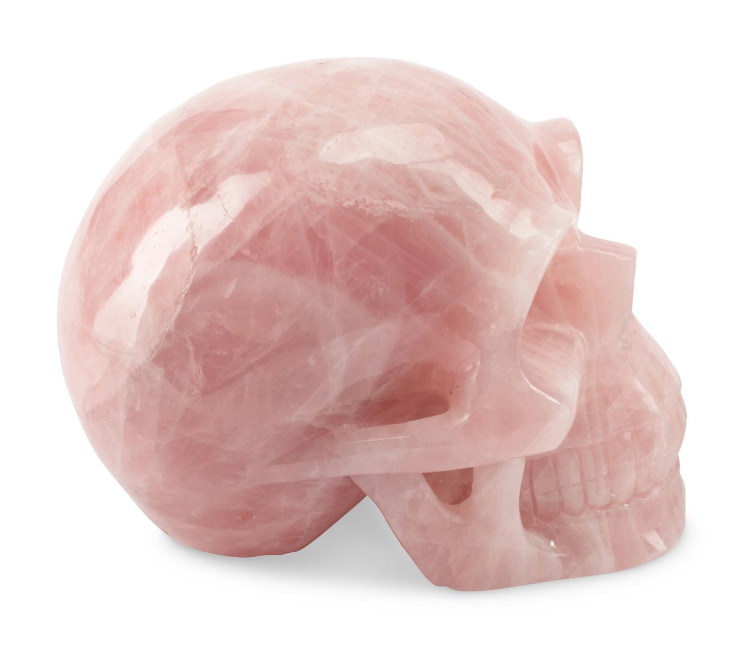A Set of Three Carved Semi-Precious Stone Skulls