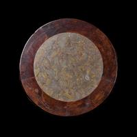 A Chinese Puddingstone Inset Wood Stand 布丁石嵌木座子