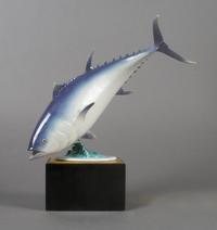 A Royal Worcester Blue Finned Tuna, Height 12 inches.