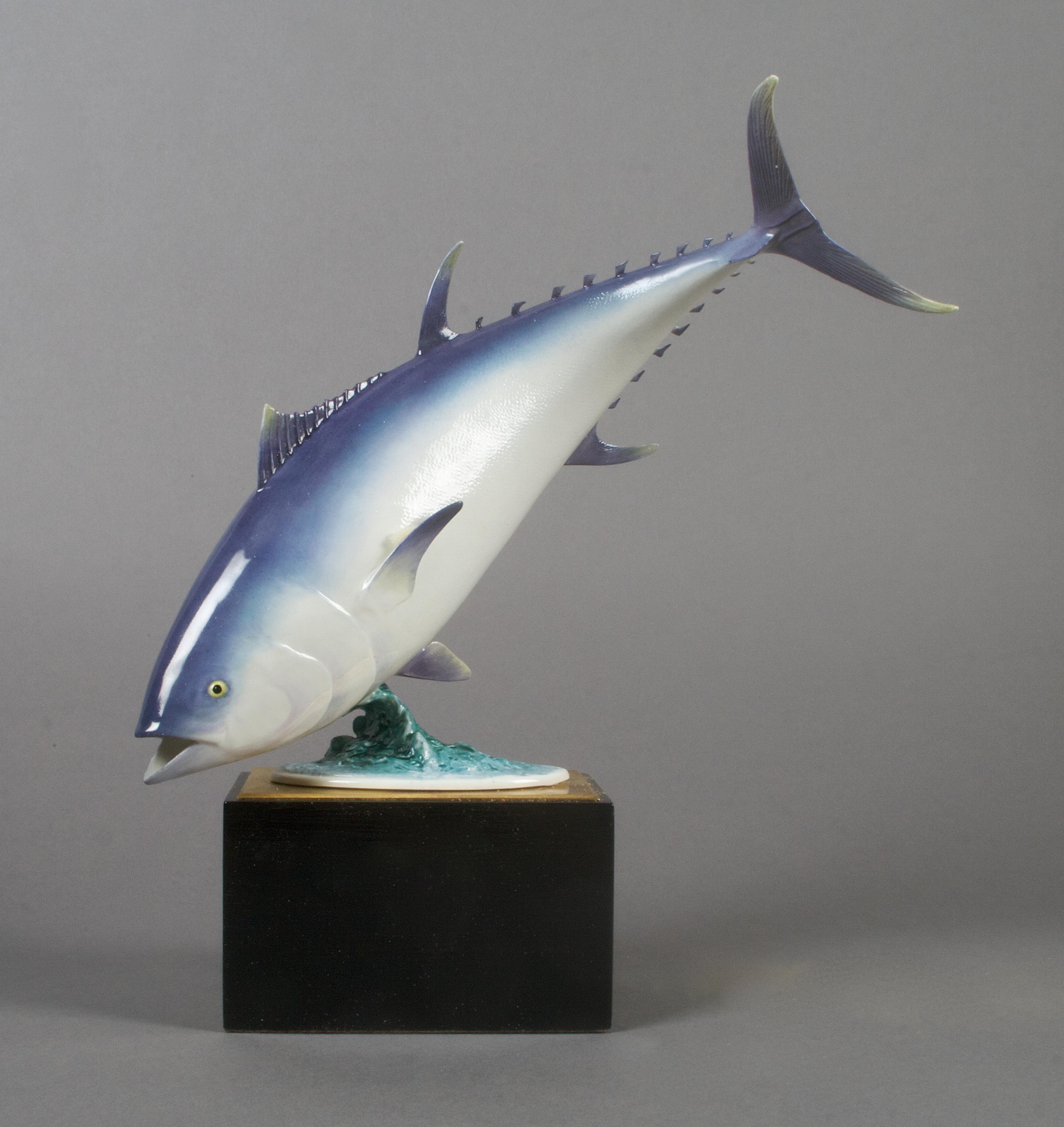 A Royal Worcester Blue Finned Tuna, Height 12 inches.