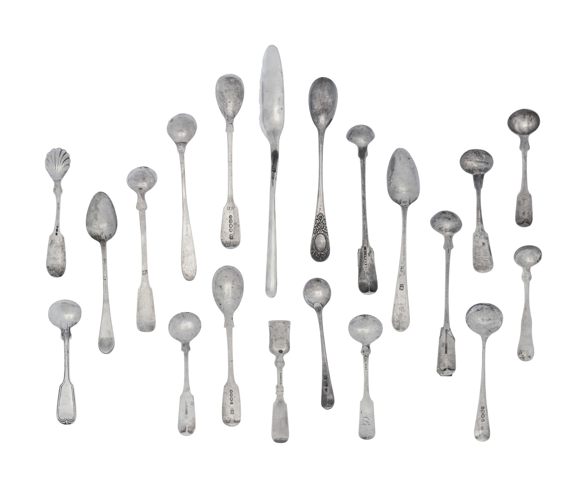A Collection of American Silver Flatware Articles
