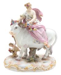 A Meissen Porcelain Figural Group Height 10 x width 8 1/4 x depth 6 inches. — 19TH CENTURY
