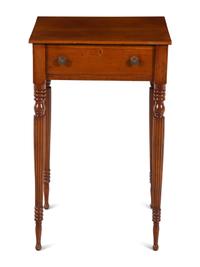 A Federal Turned and Inlaid Cherrywood Side Table