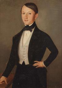 American School 19th century, Portrait of a Young Man