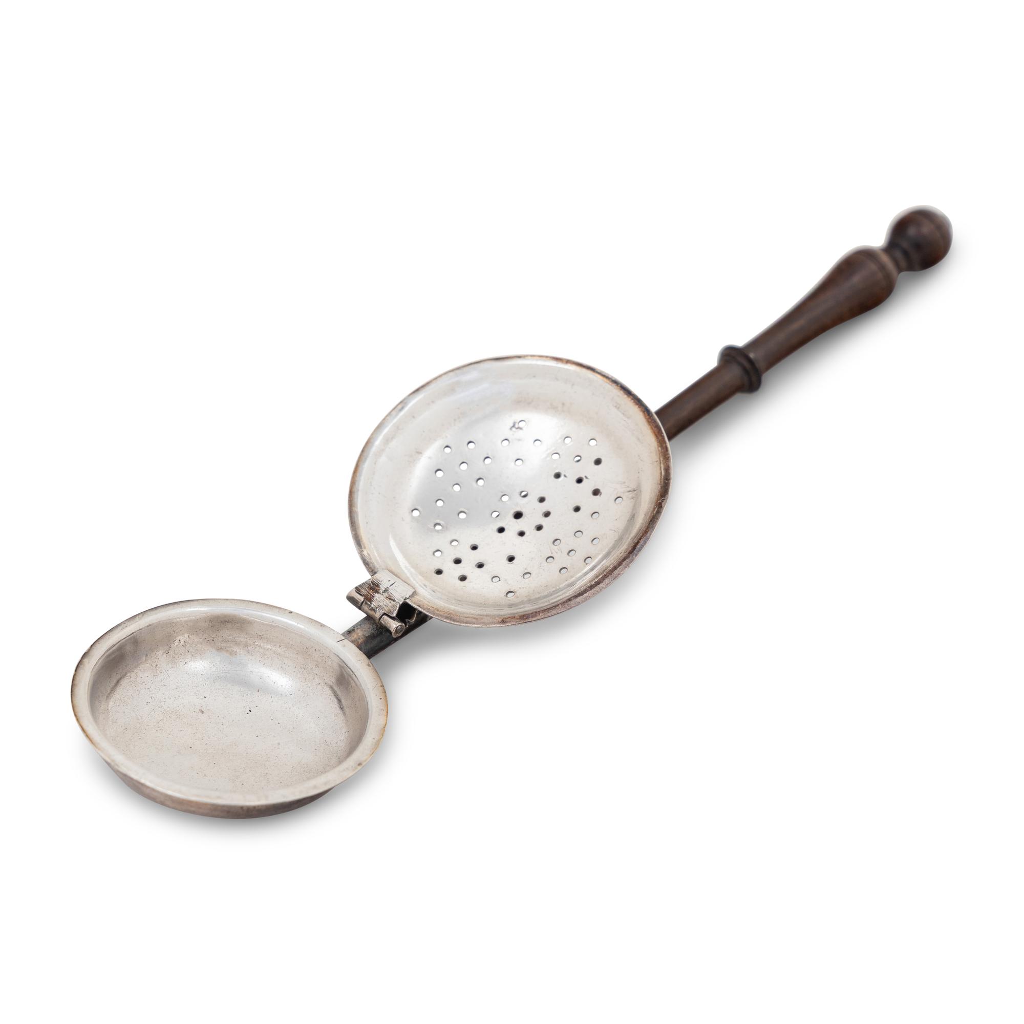 An English Miniature Silver Bed Warming Pan