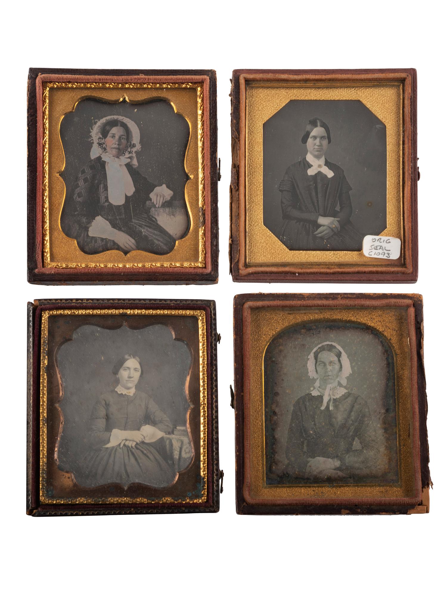 [EARLY PHOTOGRAPHY]. A collection of 19 daguerreotypes of middle aged women, including: