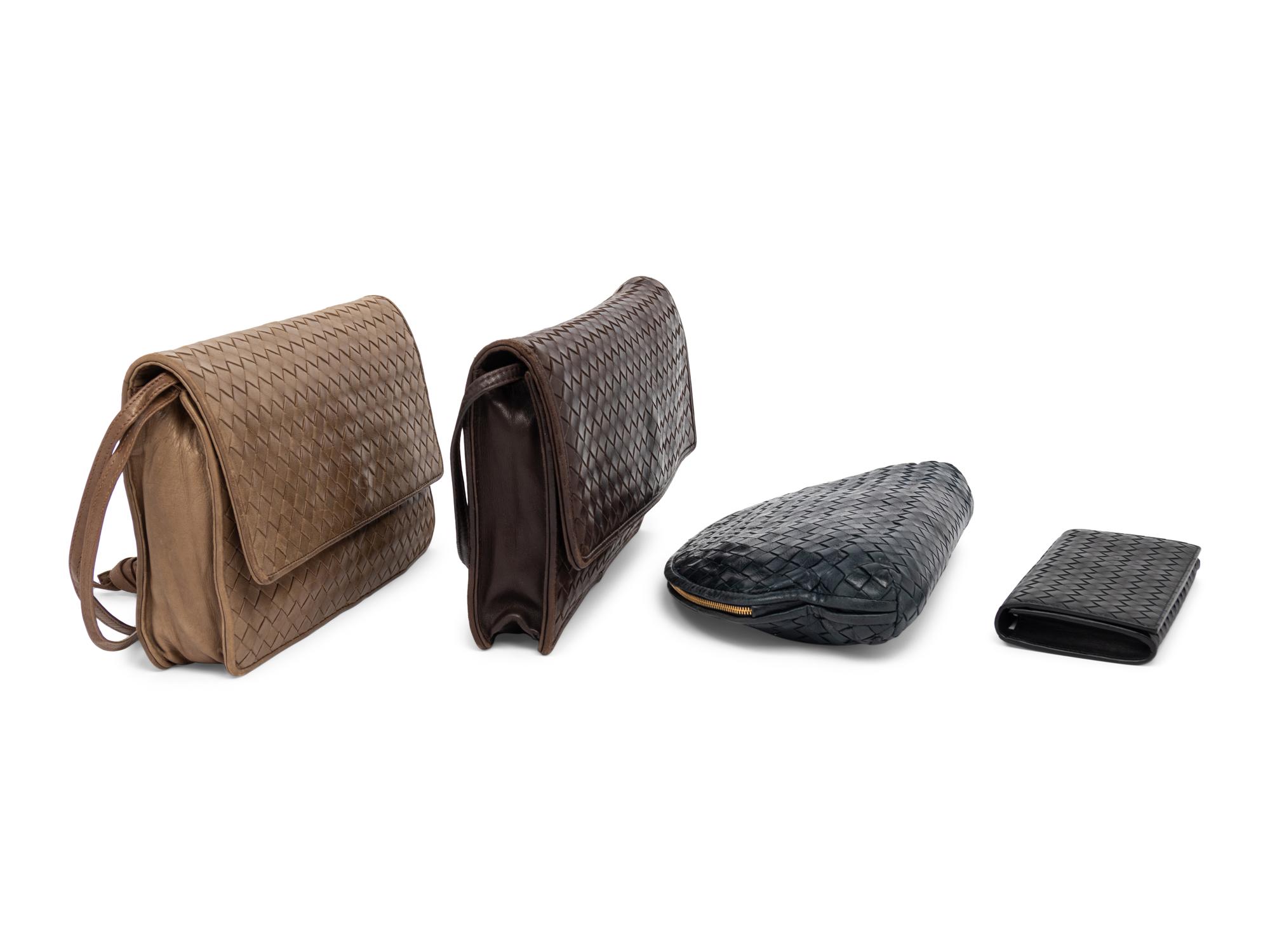 Three Bottega Veneta Intrecciato Bags and One Wallet