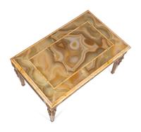 An Italian Neoclassical Style Onyx and Painted Wood Low Table