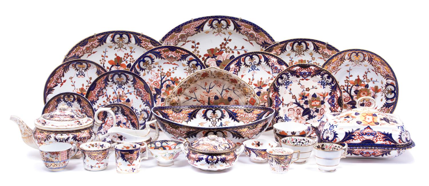 A Derby Porcelain Japan Pattern Assembled Dinner Service