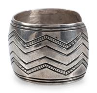 Chiseled Silver Cuff Bracelet