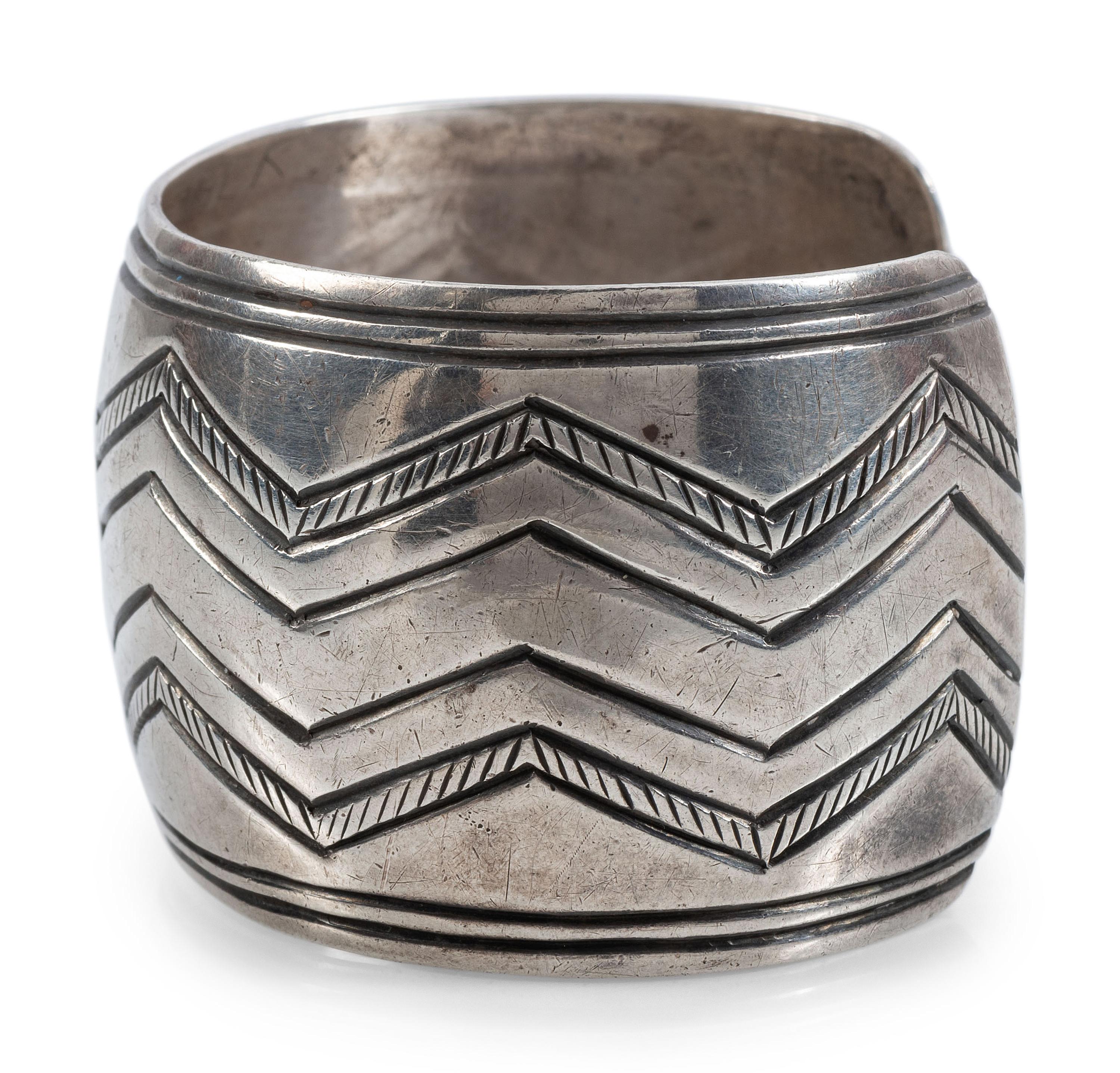 Chiseled Silver Cuff Bracelet