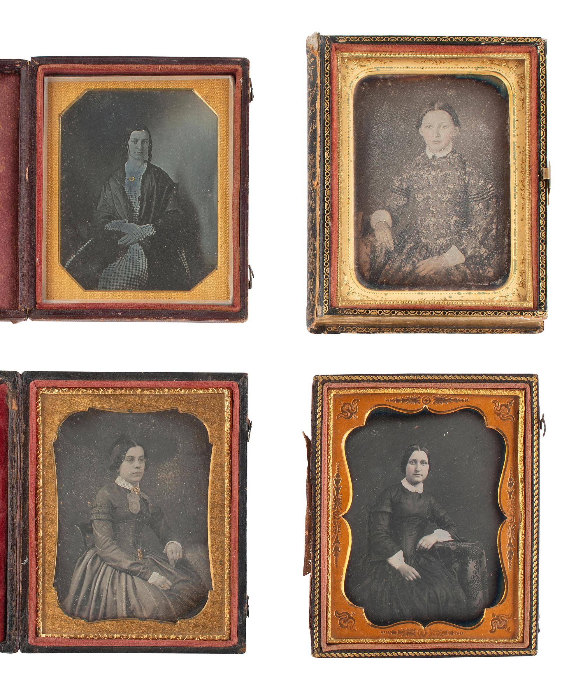 [EARLY PHOTOGRAPHY]. 17 quarter plate daguerreotypes of lovely young women.