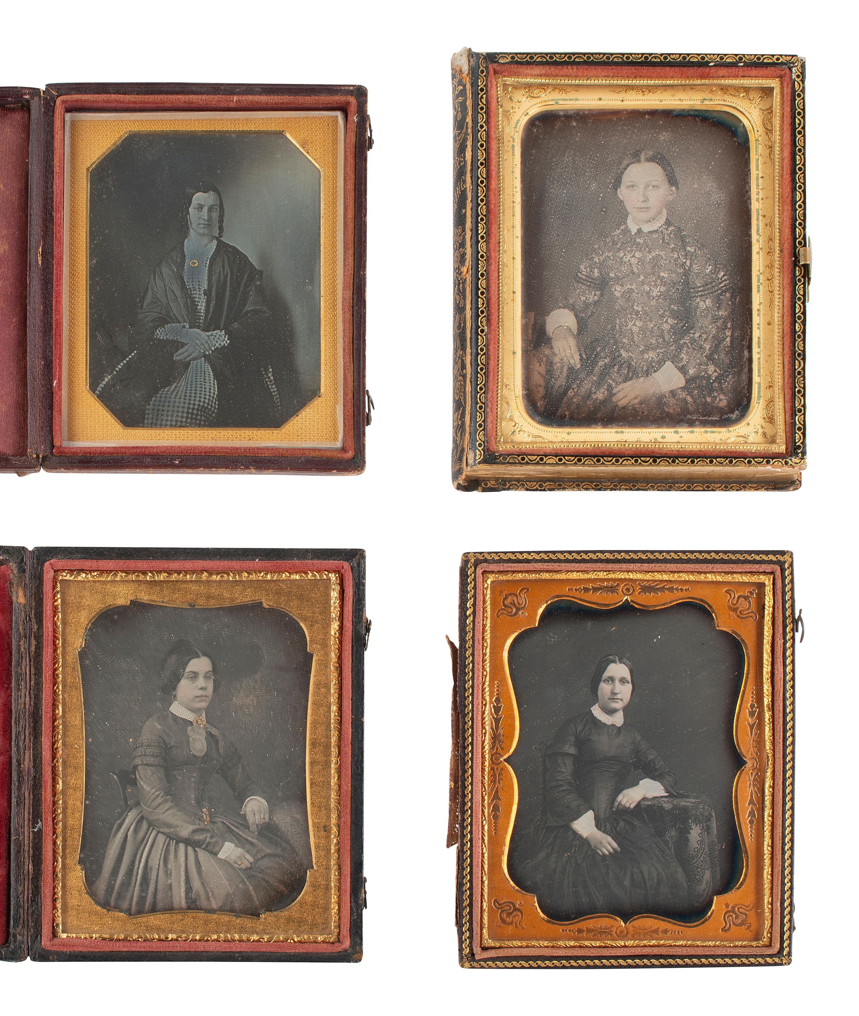 [EARLY PHOTOGRAPHY]. 17 quarter plate daguerreotypes of lovely young women.