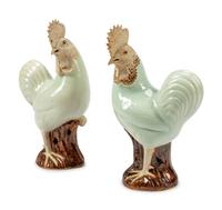 A Pair of Chinese Porcelain Figures of Roosters