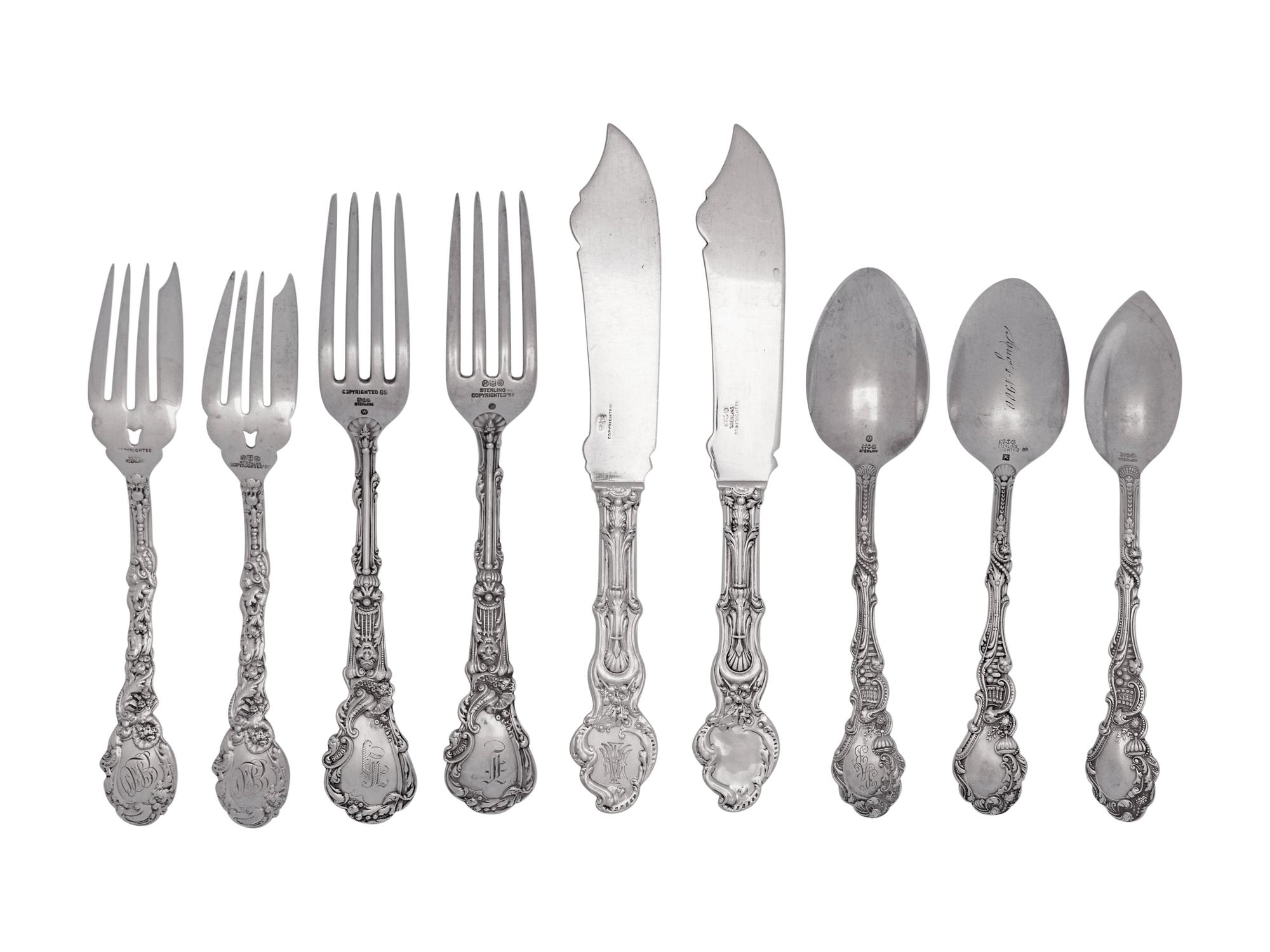 An American Silver Flatware Service