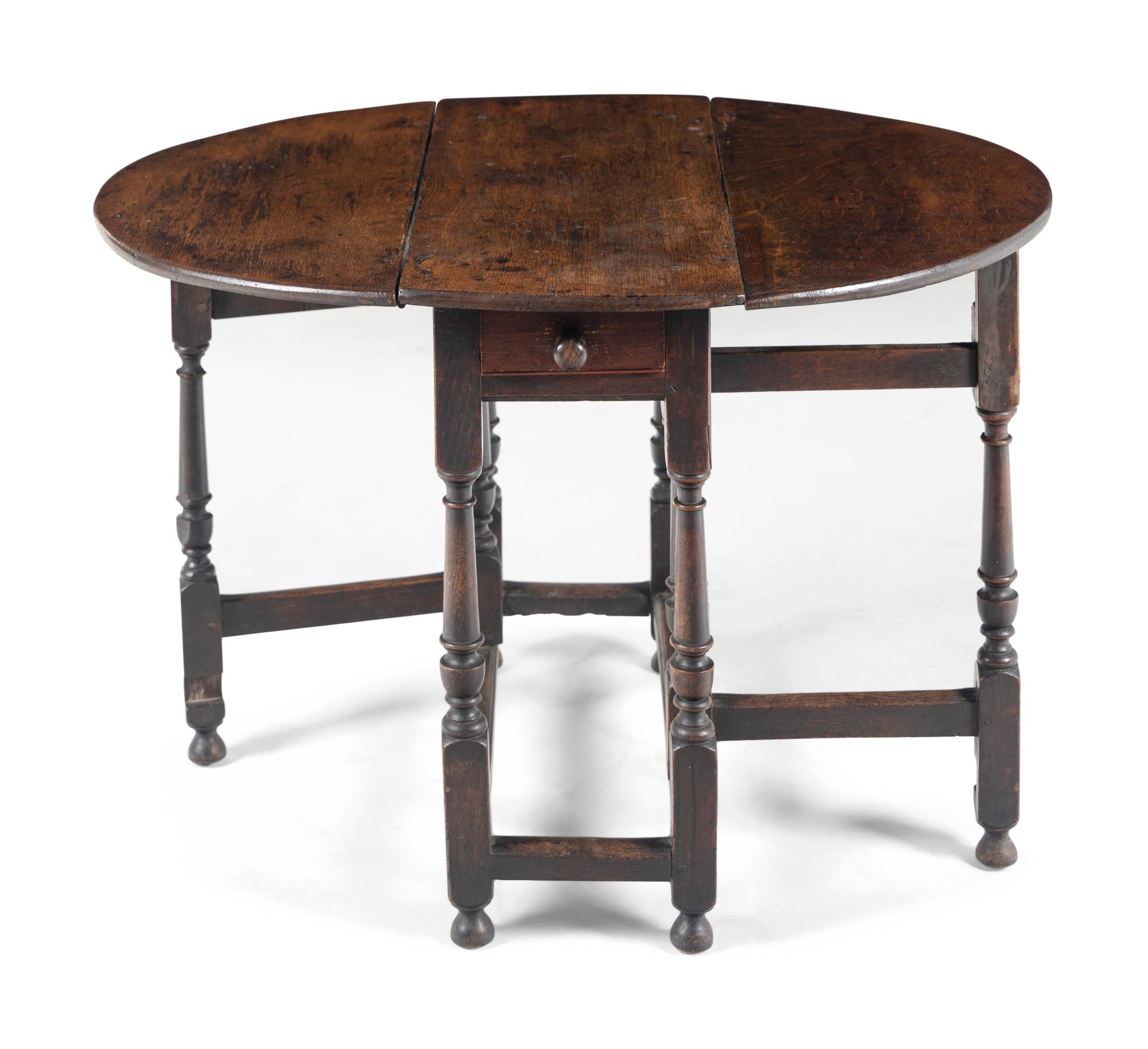A William and Mary Oak Gate-Leg Table