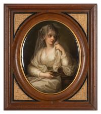 A Berlin (K.P.M.) Porcelain Plaque Depicting the Vestal Virgin After Angelica Kauffman