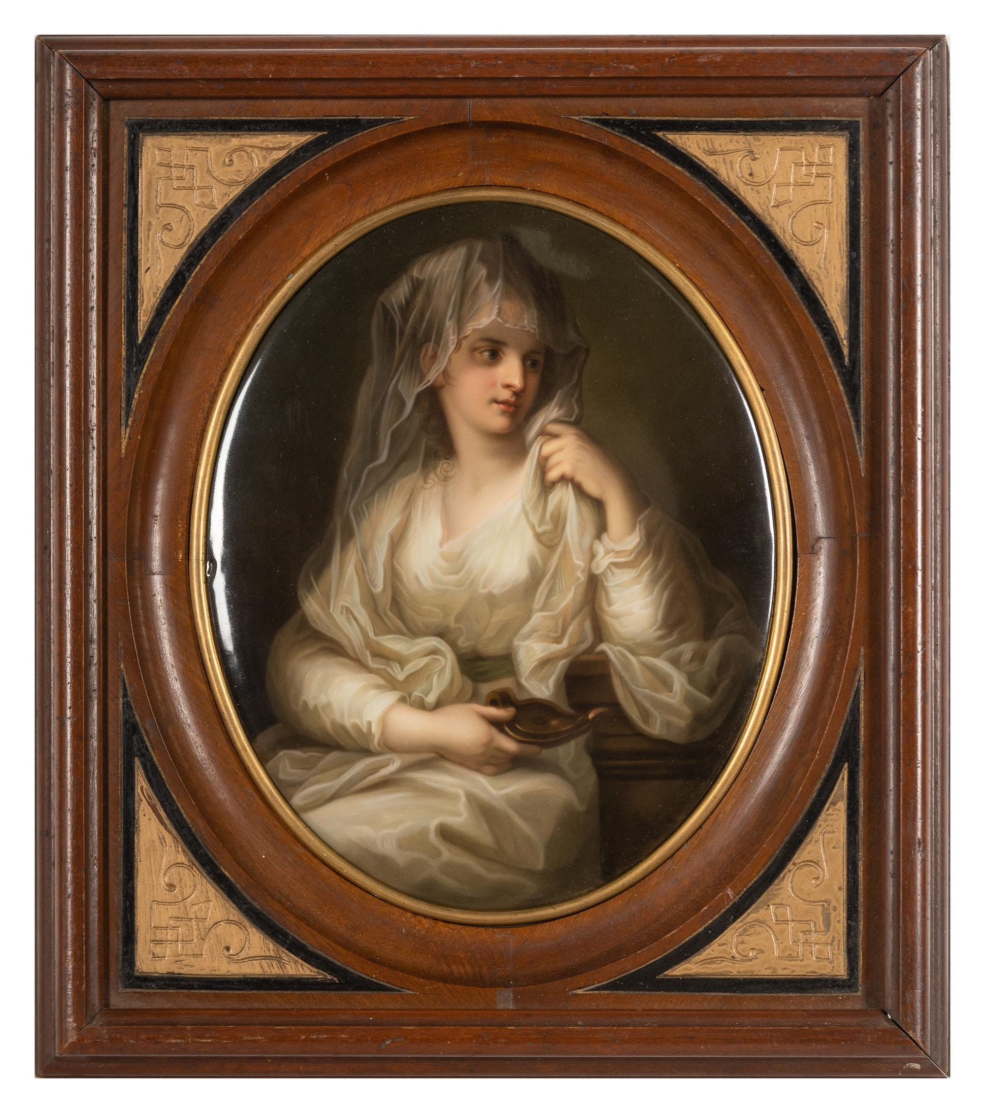 A Berlin (K.P.M.) Porcelain Plaque Depicting the Vestal Virgin After Angelica Kauffman