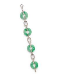 WHITE GOLD AND JADE BRACELET