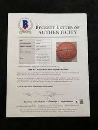 A 1996-97 Chicago Bulls NBA Champions Team Signed Autograph Basketball (Bulls Letter and Beckett Authentication Services Letter BAS Certified),
