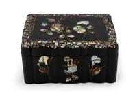 A Victorian Mother-of-Pearl Inlaid Papier-Mache Box — 19TH CENTURY