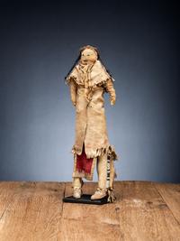Cheyenne Hide Doll, with Painted Coat