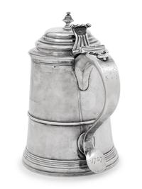 An Early American Silver Covered Tankard