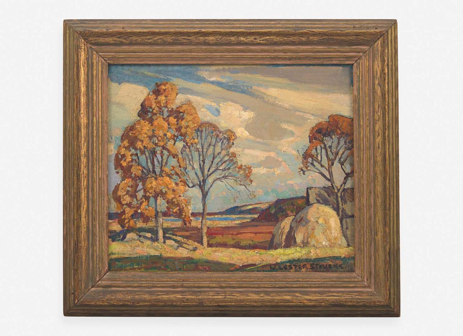 William Lester Stevens (American, 1888-1969)- Haystacks, West Gloucester