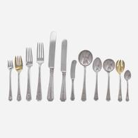 A sterling silver flatware service for twelve in the "Colfax" pattern William B. Durgin Co., Concord, NH and Providence, RI, retailed by J.E. Caldwell & Co. Philadelphia, PA, early 20th century