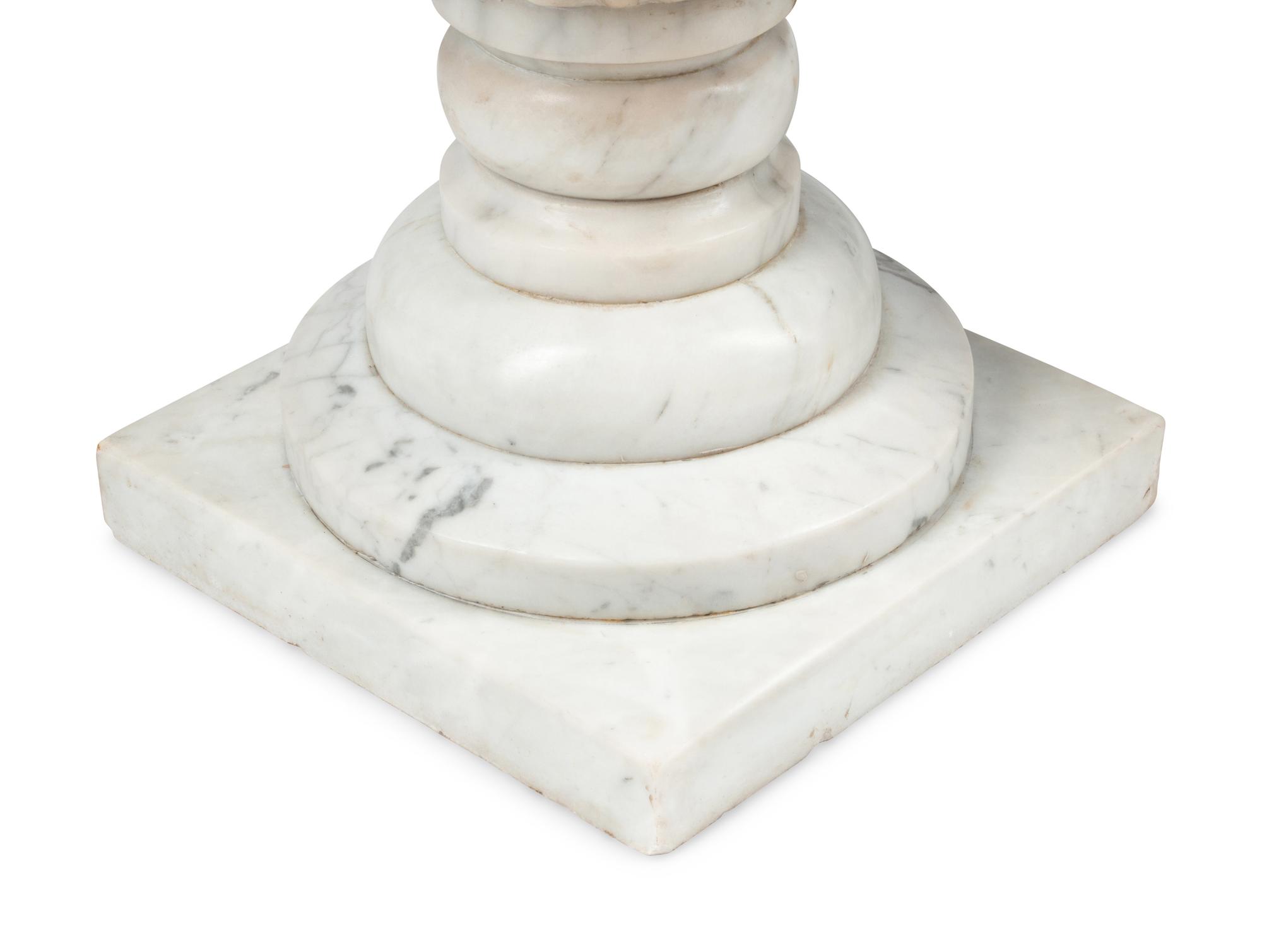 A Pair of Italian Carved Marble Urns