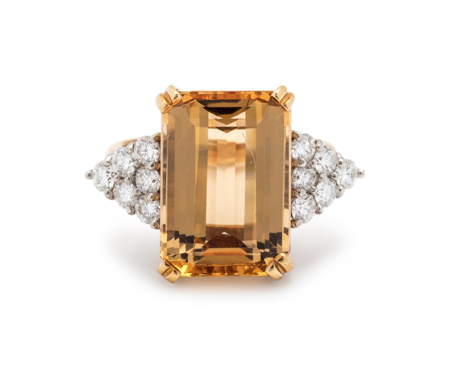 TOPAZ AND DIAMOND RING