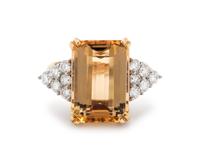 TOPAZ AND DIAMOND RING