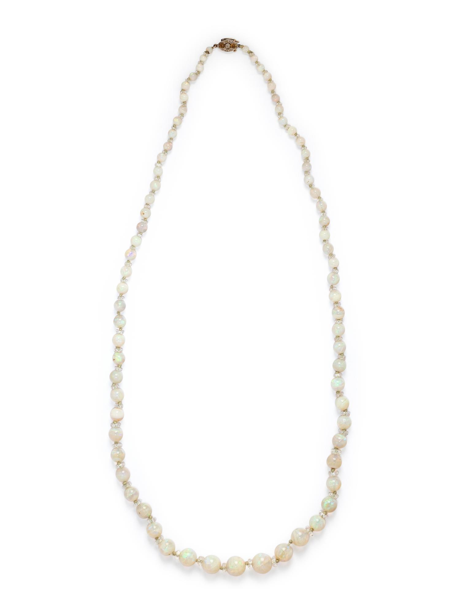 OPAL AND GLASS BEAD NECKLACE