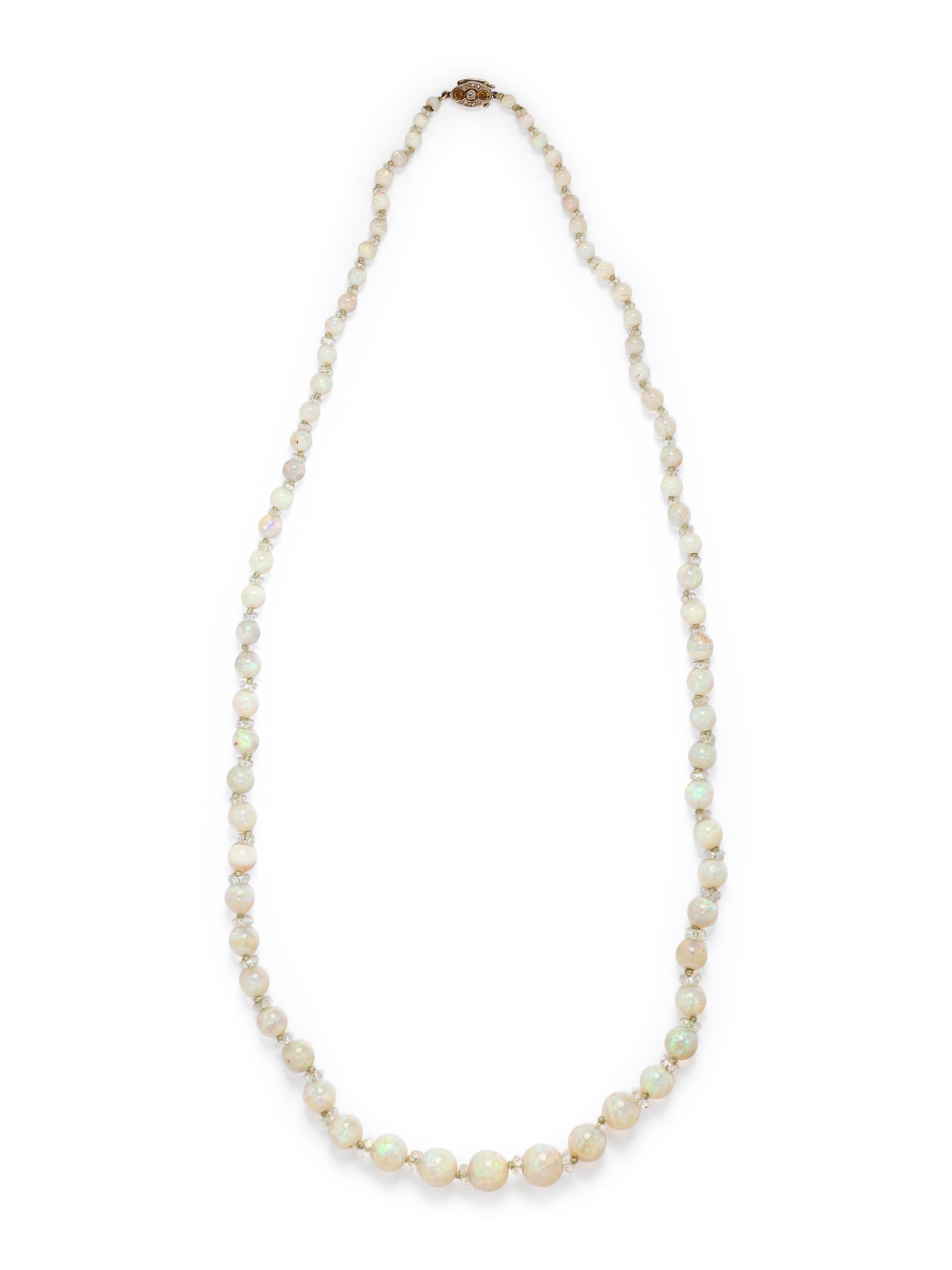 OPAL AND GLASS BEAD NECKLACE